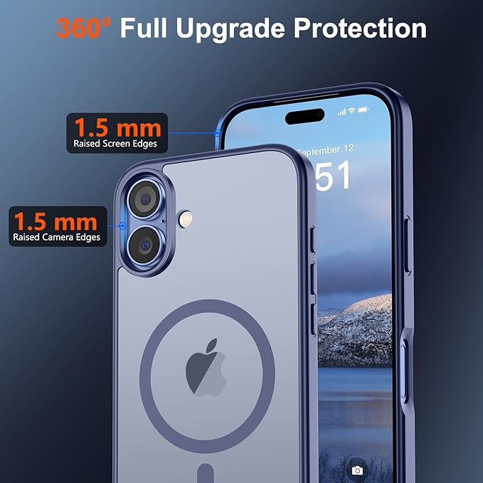 SUPFINE Magnetic for iPhone 17 Case (Compatible with MagSafe)(Military Grade Drop Protection) Translucent Matte Shockproof with Anti-Fingerprint Phone Cover,Lavender Gray