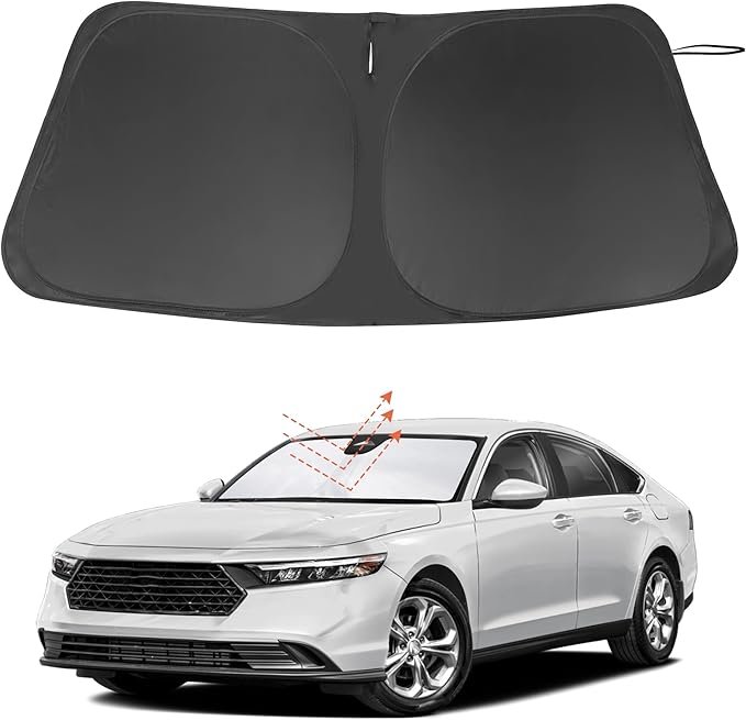 Windshield Sun Shade Custom Fit for 2023 2024 2025 2026 Honda Accord Accessories Foldable Sunshade Sun Blocker Protect Car from Sun Rays & Heat Damage Keep Car Cooler
