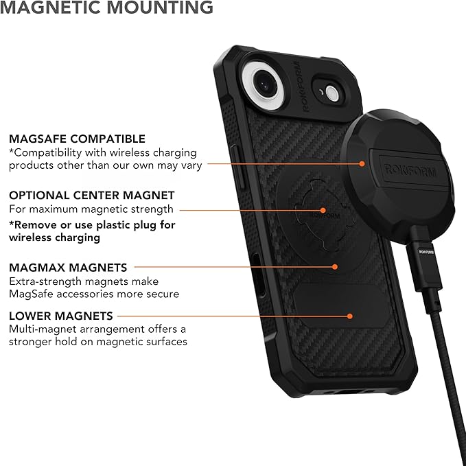 Rokform Rugged Case Compatible with iPhone 17 Air, Magnetic Cover (Black)