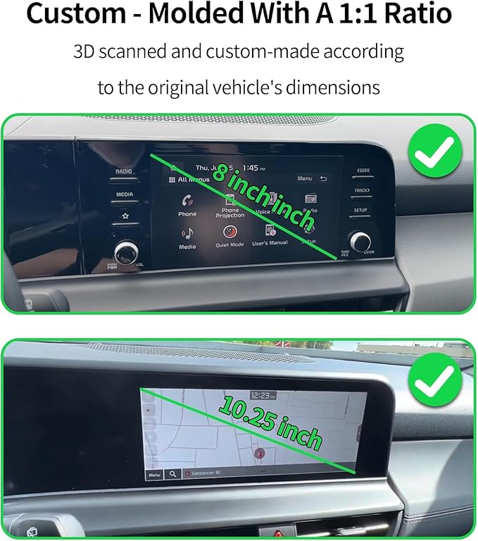 Car Phone Holder for Kia Seltos 2024 2025 Accessories Apply to 8/10.25 Inch Touchscreen 15W Fast Wireless Charger Screen Fixed Clip HandsFree Cell Phone Mount 360° Rotation