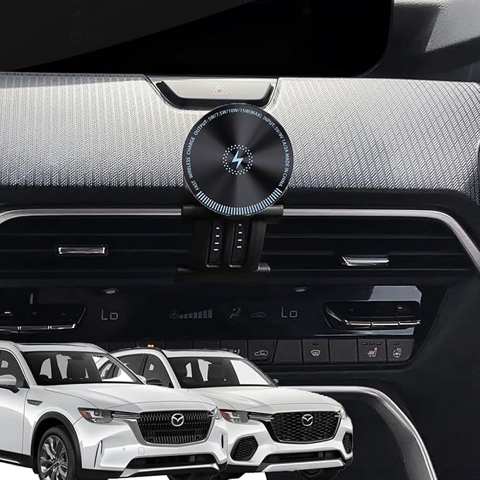 Designed for MagSafe Car Mount for 2026 Mazda cx70 cx90 Phone Holder 2026 15W Fast Wireless Charging 2026 Mazda CX-70 CX-90 Phone Mount 2026 Mazda CX90 Accessories Support 2024-present cx90/70