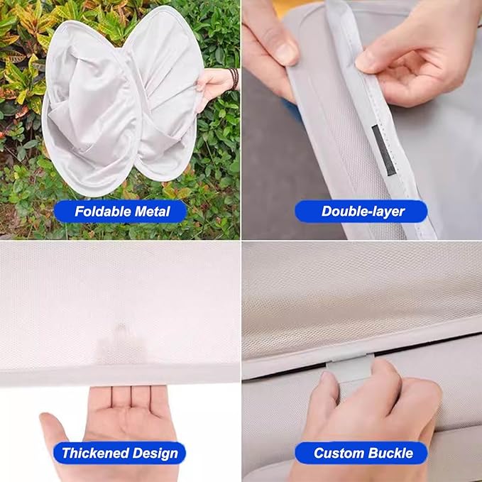 Car Sunroof Shade Compatible with Mercedes Benz GLE 350/450 2020-2024, Foldable Glass Roof Sunshade with Storage Bag, Heat Insulation Sun Protection Roof Interior Sunshade