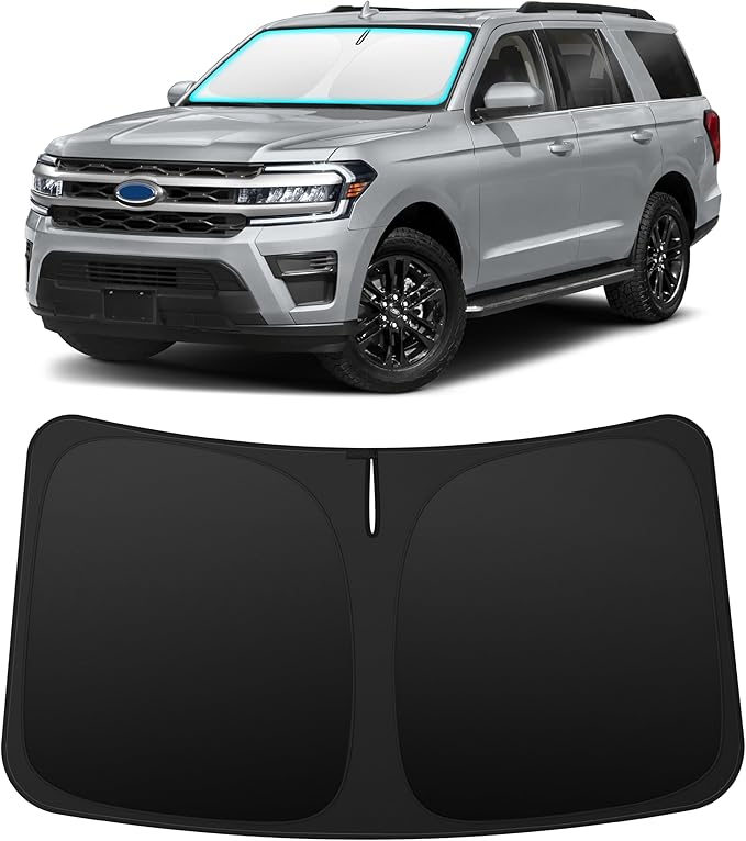INSAUTO Custom Fit Windshield Sun Shade Accessories for Ford Expedition 2018-2025, Foldable Front Window Sunshade, UV & Heat Reflector, Keeps Interior Cool, Includes Storage Bag