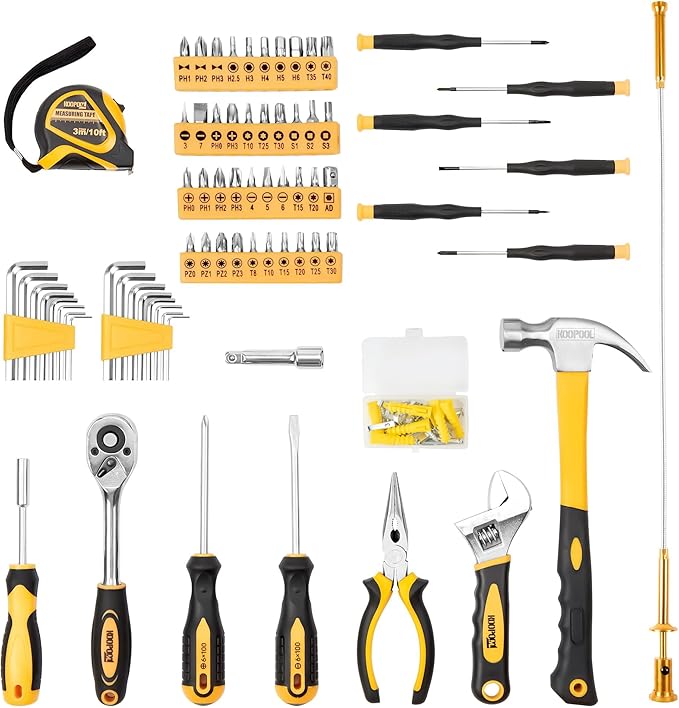 KOOPOOL 159 Piece Tool Set, Tool Box Kit for Mechanic and Car, General Household Home Tool Kit, Basic Tool Kit for Home Auto Repair, with Storage Case