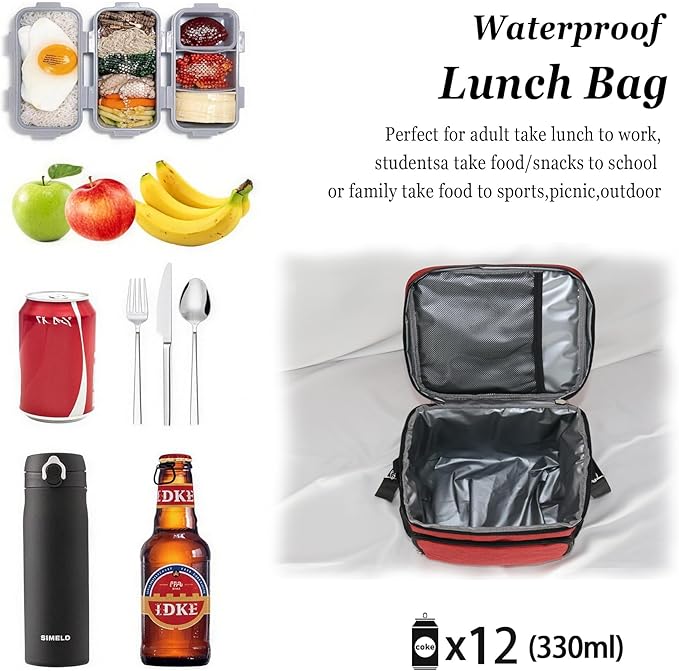 TuErcao Insulated Cooler Bag 6/24 Can Collapsible Leakproof Soft Sided Cooler for Car, Portable Foldable Small Ice Chest for Beach Camping Picnic Travel, 5/15qt Lunch Box for Men Work