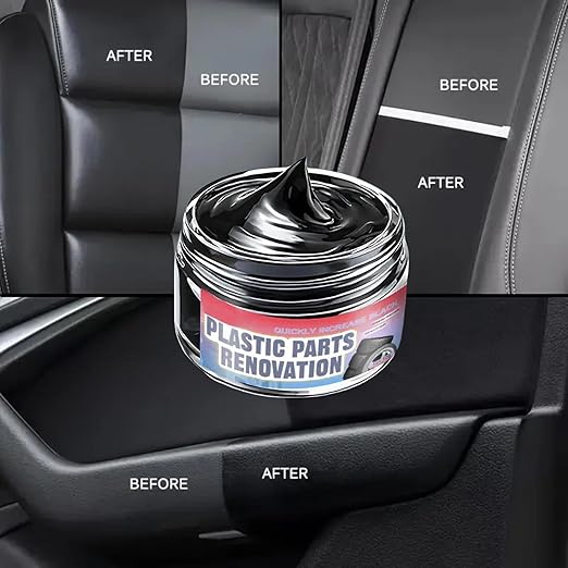 Trim Restorer Automotive - Shine Cleaner - Auto Rubber Trim Restoration Paste - for SUV Truck Vehicle Automotive Sedan Scooter RV Seat Console Dashboard Wheel
