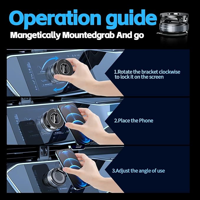 Upgraded 360°Vacuum Magnetic Phone Holder，Car Phone Mount，Suction Cup Car Phone Mount for Magsafe, Adjustable Magnetic Phone Stand Compatible with iPhone 16 Pro Max