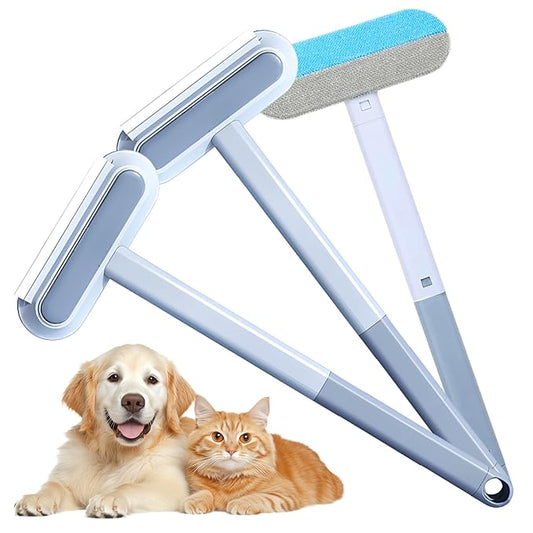 2025 New Pet Hair Remover, 4 in 1 Pet Hair Removal Tool for Couch Carpet Furniture, Multifunctional Double Sided Dogs Cats Hair Removal Brush, Reusable Cleaning Brush for Window (3 Pc)