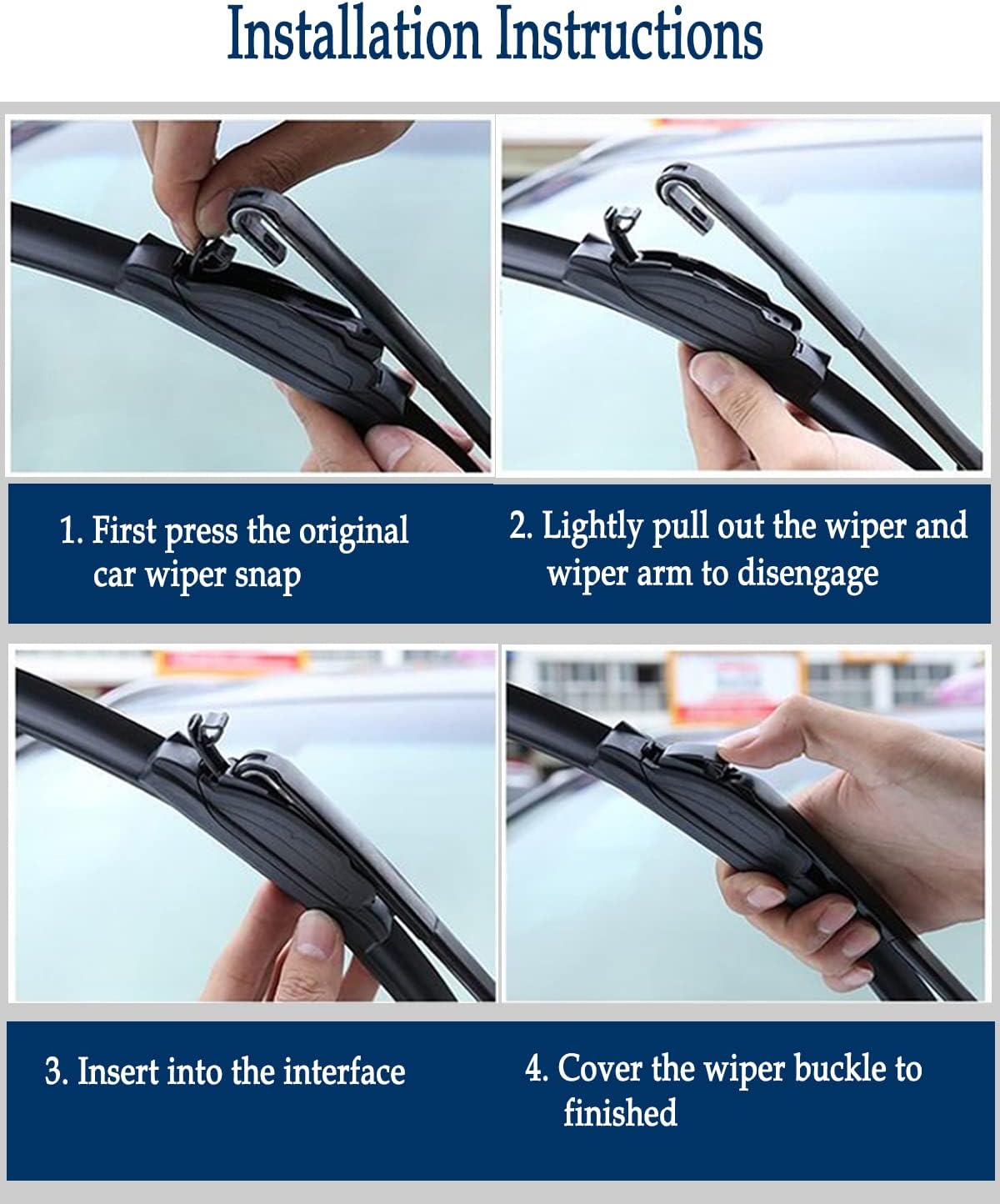 3 Wipers Set for Jeep Grand Cherokee 2014 2015 2016 2017 2018 2019 2020 2021, Windshield Wiper Blades Original Equipment Replacement Front and Rear- 22"/21"/10" (Pack of 3) J- HOOK