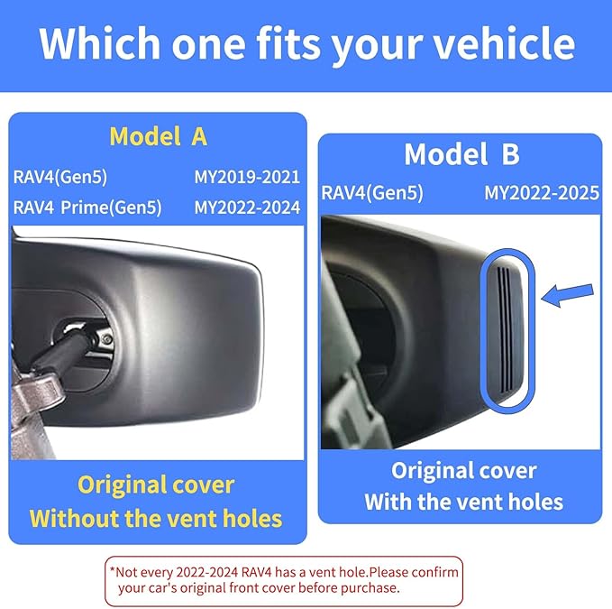 Front 4K Dash Cam for Toyota RAV4 2019-2021 LE Limited Premium XLE TRD Hybrid & RAV4 Prime 2021-2024 (Model A)(No Vent Hole),OEM-Style,Loop Recording,Easy Installation,WiFi & App,64G Card