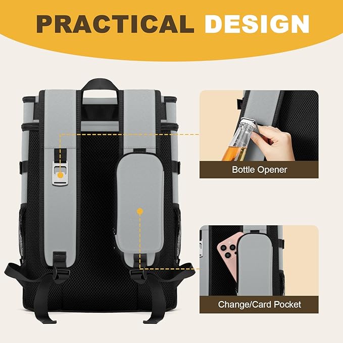 MIYCOO Cooler Backpack - 40 Cans Insulated Backpack Cooler for Men & Women, Portable 2 Leak Proof Compartments Coolers Bag for Beach Travel Picnic Lunch Hiking BBQ Camping