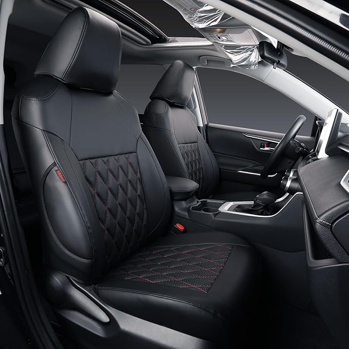 coverdream 2026 Rav4 Seat Covers Custom Fit for 2026 Toyota Rav4 Hybrid (SE,XSE) & PHEV GR Sport SUV,Full Set Luxury Waterproof Leather Car Seat Protector