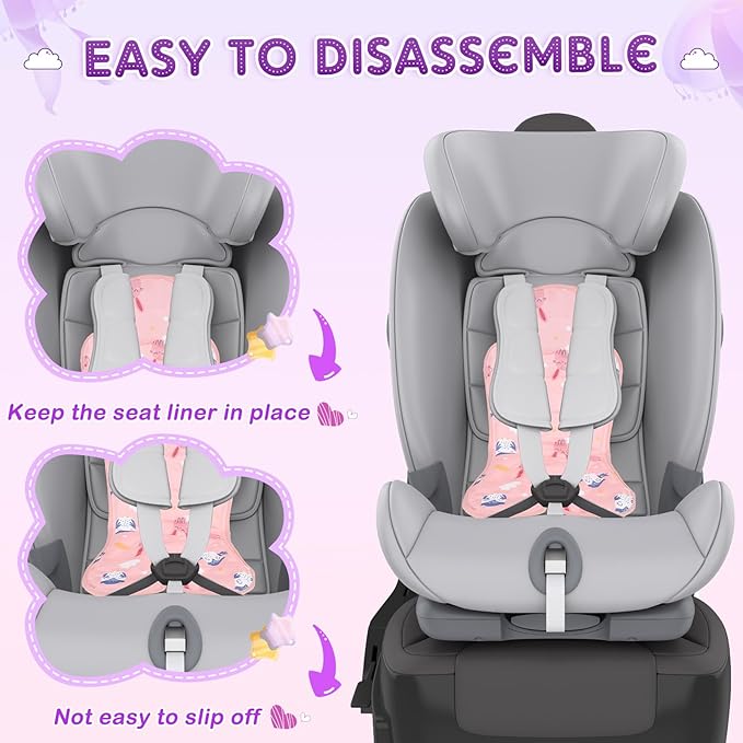 Pinkunn Gel Car Seat Baby Cooling Pad for Summer Breathable Stroller Cooler Pad Multifunctional Carseat Cooling Mat for Baby Child Dining Chair Safety Seat Stroller(Pink,Rabbit)