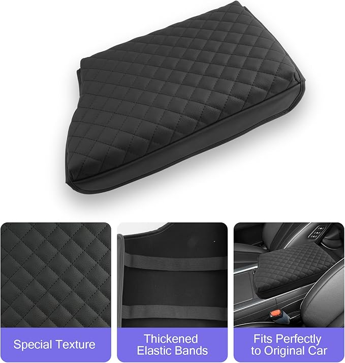 LUWU 2025 Palisade Center Console Cover Compatible with 2020-2024 2025 Palisade Accessories Armrest Cover Center Console Pad Armrest Console Cover (Thick Black)