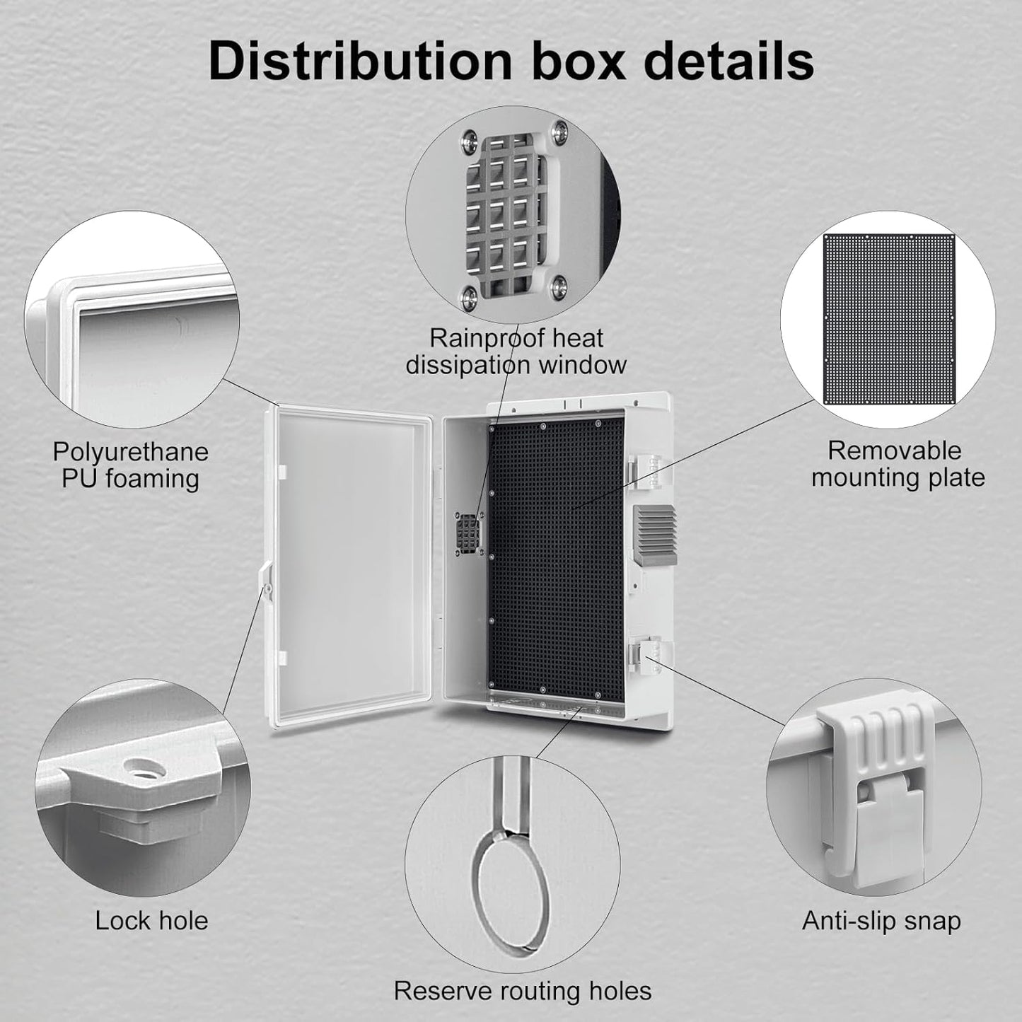 Outdoor Electrical Junction Box, ABS Water Resistant Enclosure with Internal Mounting Panel & Hinged Cover (13" H* 9.2" L* 3.7" W)