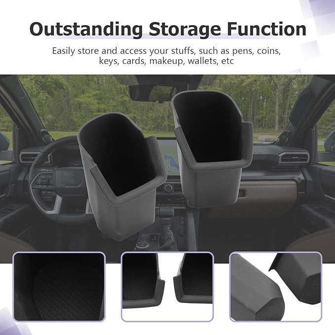LUWU 2025 2026 4Runner Center Console Cup Holder Compatible with 2025 2026 Toyota 4Runner Interior Accessories Rear Seat Door Side Silicone Cup Holder Insert 4Runner 2026 Accessories