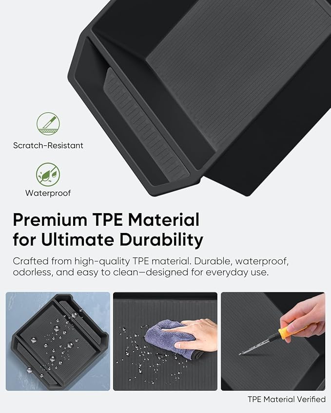 2024-2025 Tesla Cybertruck Center Console Organizer Tray | Custom-Fit Armrest Storage Box | Premium TPE Material, Reserved USB Port, Anti-Slip Design, Easy Installation