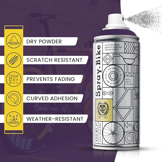 Spray.Bike Spray Paint | Designed Mainly for Bicycles | Multi-Use Acrylic Spray Paint for Metal, Plastic | High Coverage Bike Paint, 400ml, Elderberry
