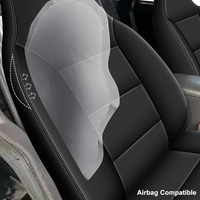 AOMSAZTO Seat Covers Custom for Jeep Cherokee 1997 1998 1999 2000 2001 Full Set Waterproof Faux Leather Automotive Cushion Protector Pet Friendly Black