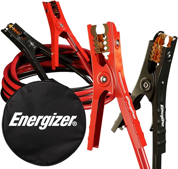 Energizer Heavy Duty Jumper Cables for Car Battery, Automotive Booster Cables for Jump Starting Dead or Weak Batteries with Carrying Bag Included (20-Feet (2-Gauge))