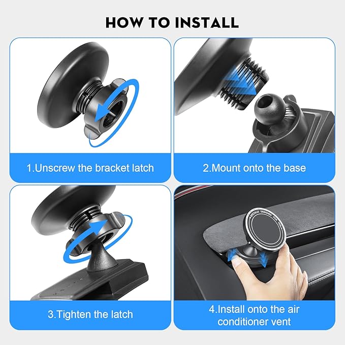 Car Phone Mount for Tesla New Model Y Juniper 2026 Magnetic Dashboard Phone Holder for 2024-2026 Model 3 Highland Accessories for All Smartphone