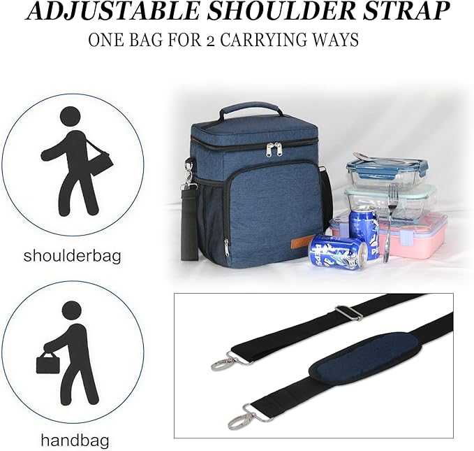 TuErcao Insulated Cooler Bag 6/24 Can Collapsible Leakproof Soft Sided Cooler for Car, Portable Foldable Small Ice Chest for Beach Camping Picnic Travel, 5/15qt Lunch Box for Men Work