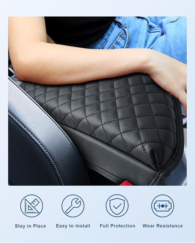 CDEFG Compatible with 2024 2025 VW Volkswagen Jetta Console Cover for 2020 2021 2022 2023 2024 2025 Jetta Accessories Armrest Cover 2024 Jetta Middle Console Cover Armrest Pad Jetta Arm Rest Cushion