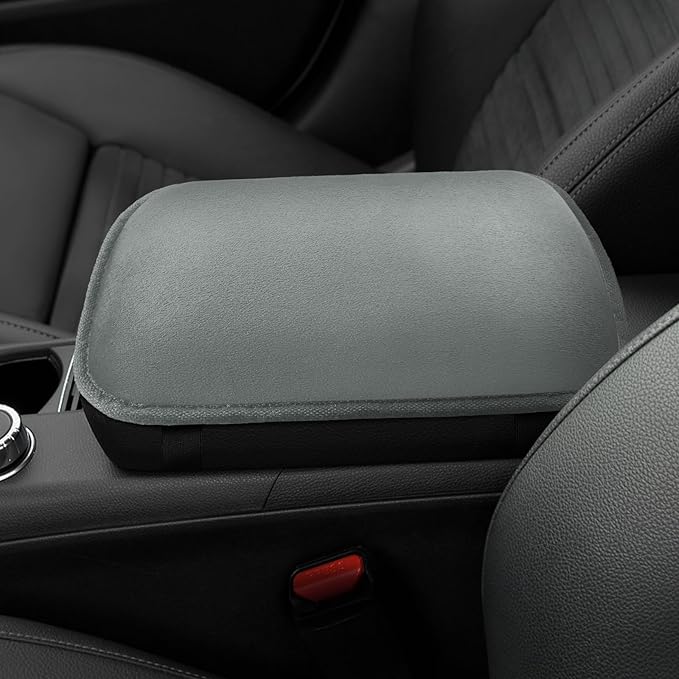 surpassme Car Center Console Pad Protector, Comfortable Car Armrest Seat Box Cover/Cushion Universal for Car/SUV Cushion Accessories(Grey)