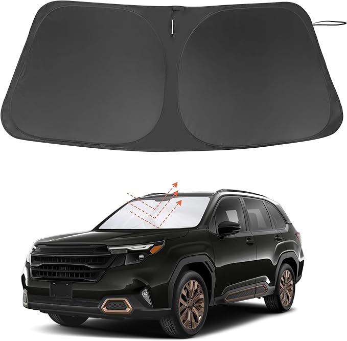 Windshield Sun Shade Custom Fit for 2025 2026 Subaru Forester Accessories Foldable Sunshade Sun Blocker Protect Car from Sun Rays & Heat Damage Keep Car Cooler