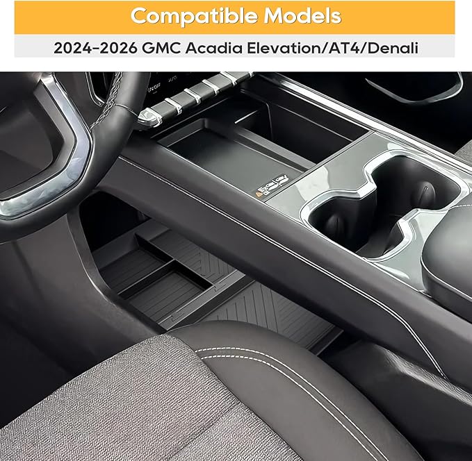 LFOTPP for GMC Acadia Center Console Organizer for 2024-2026 GMC Acadia (Elevation/AT4/Denali) Middle Armrest Storage Tray Insert,OEM Fit, Non-Slip Waterproof 2024 2025 2026 GMC Acadia Accessories
