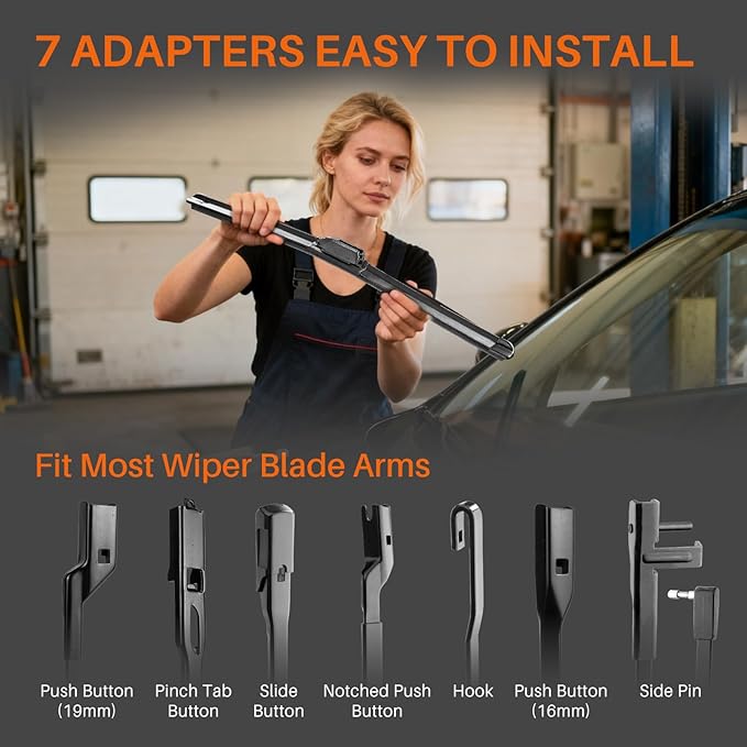DOG TAIL Water Repellent Silicone Wiper Blades 20 inch (2 Pack) with Multiple Adapters and 2 Refills, Automotive Replacement Front Windshield Wiper Blades for My Car with Water Repellency DropClear