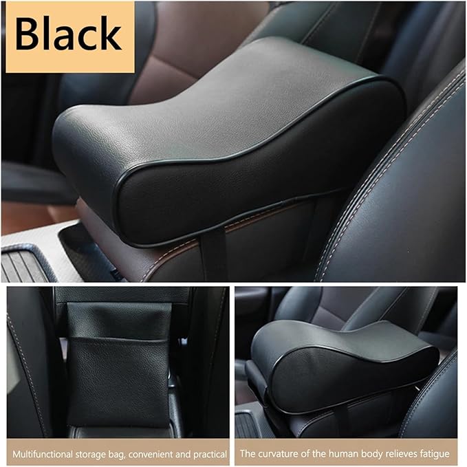 Center Console Cover, Car Center Console Armrest Cushion With Storage Pouch Multifunctional Car Armrest Box Lift Pad Memory Foam Vehicle Pillow Cover(Red)