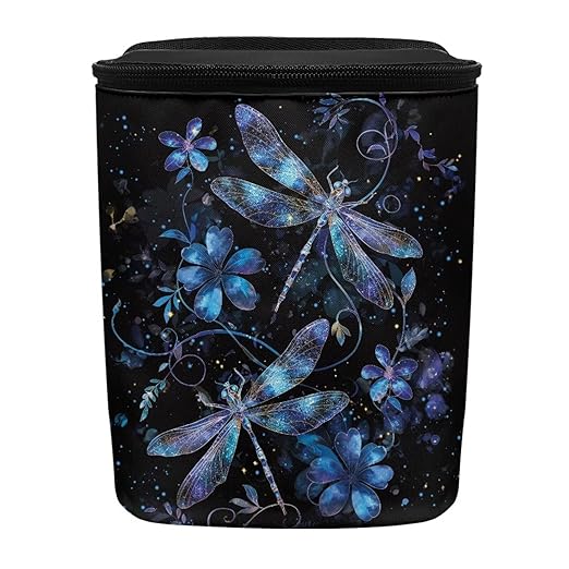 BIGCARJOB Purple Dragonfly Car Trash Can Bin for Back Seat, Leak Proof, Hanging, Vehicle Trash Can for SUV Truck Van, Automotive Garbage Can for Front Seat