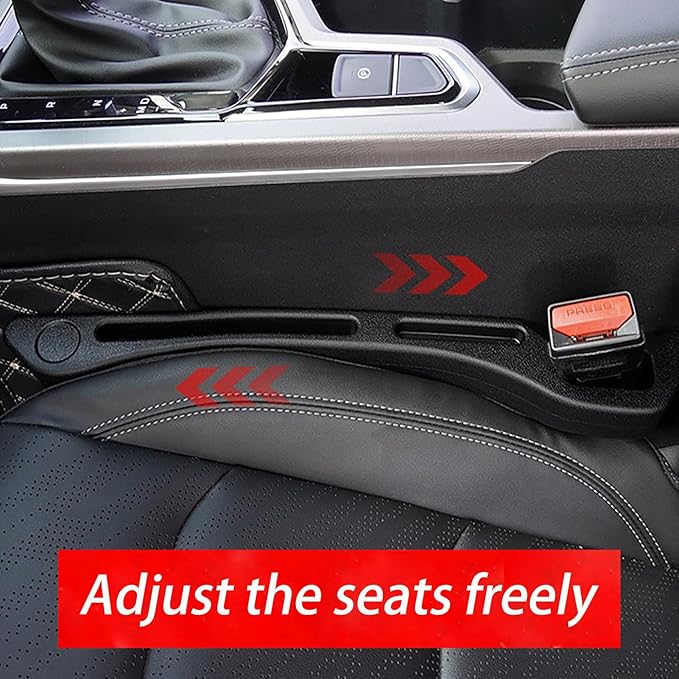 JCL Car Seat Gap Filler 2 Pack, Soft Multifunctional Gap Filler for Car Seat Gap Filler Organizer, Universal Car Gap Seat Filler Fits Car Truck SUV to Fill The Gap Between Seat and Console