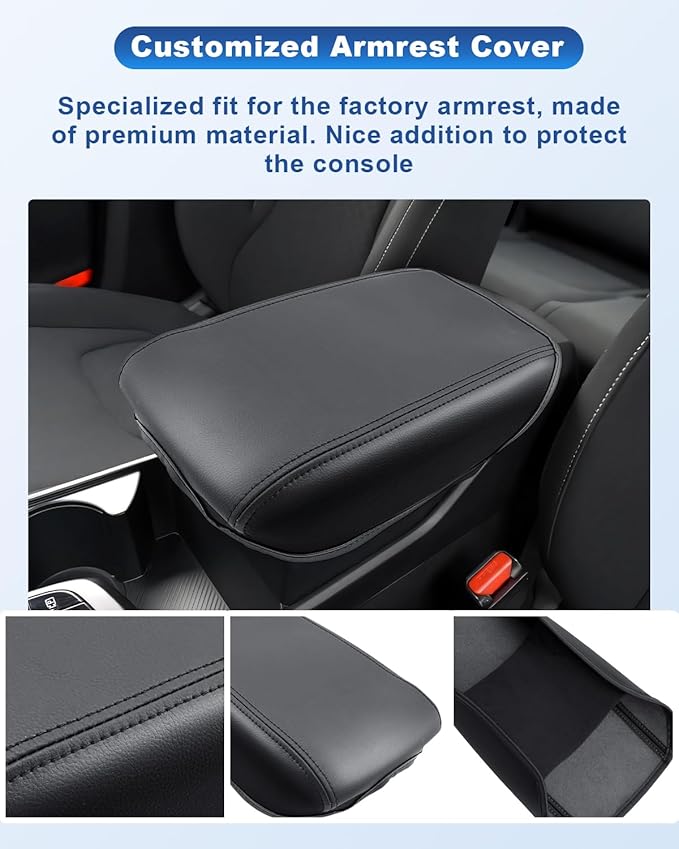 CDEFG Center Console Cover for 2023 2024 2025 Kia Sportage Accessories Armrest Cover Anti-Scratch Middle Console Pad Leather Armrest Protector
