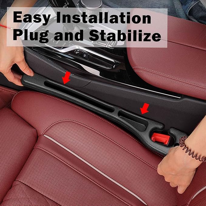 No Drop Seat Guard, Car Seat Gap Filler, Car Gap Filler Organizer, Universal Drop Seat Guards for Car Accessories Interior Prevent Stop Cellphone Wallet Keys Coins and Card from Dropping (black 2)