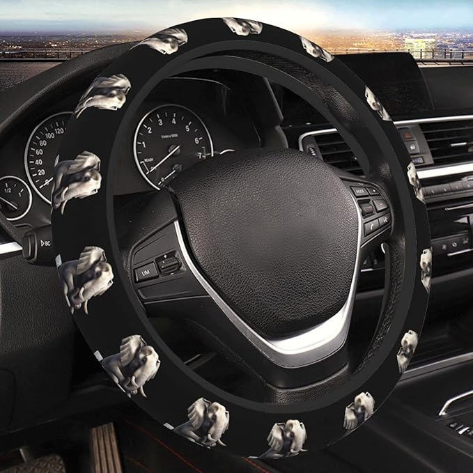 Funny Elephant Steering Wheel Cover Men, Comfortable Elastic Steering Car Wheel Cover Fit 15 inches Universal Accessories Suvs Trucks Decor
