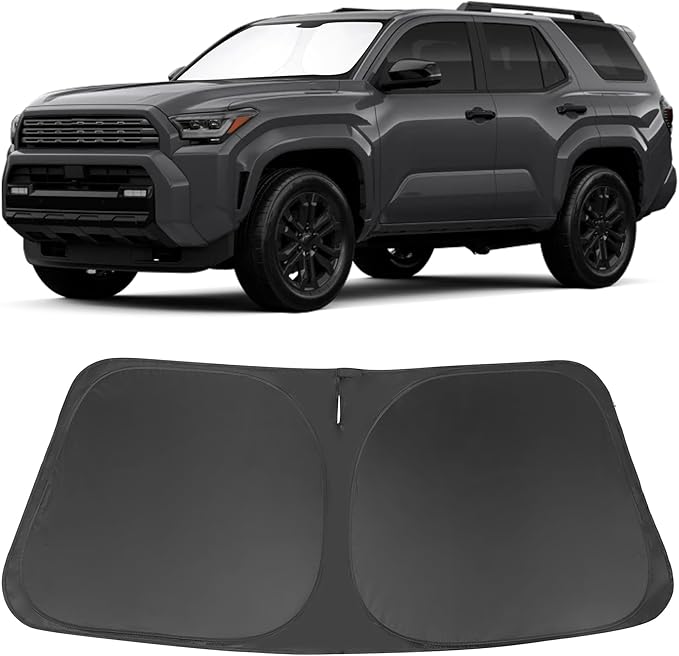 Windshield Sun Shade Custom Fit for 2025 2026 Toyota 4Runner Accessories Foldable Sunshade Sun Blocker Protect Car from Sun Rays & Heat Damage Keep Car Cooler