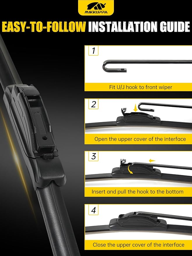 MIKKUPPA 26"/17"/11"/12" Windshield Wiper Blades - Replacement for 2017-2022 Honda CRV - Original Factory Quality Front and Rear Wipers Blade Set for My Car - U/J Hook (Pack of 4)