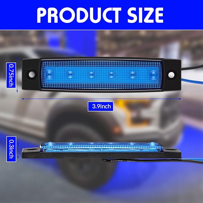 Treela 20 Pcs Car Rock Strip Lights Underglow Wheel Well Lighting Kits Exterior Waterproof LED Truck Lights for Golf Cart ATV RV Offroad UTV Snowmobile, Blue and White
