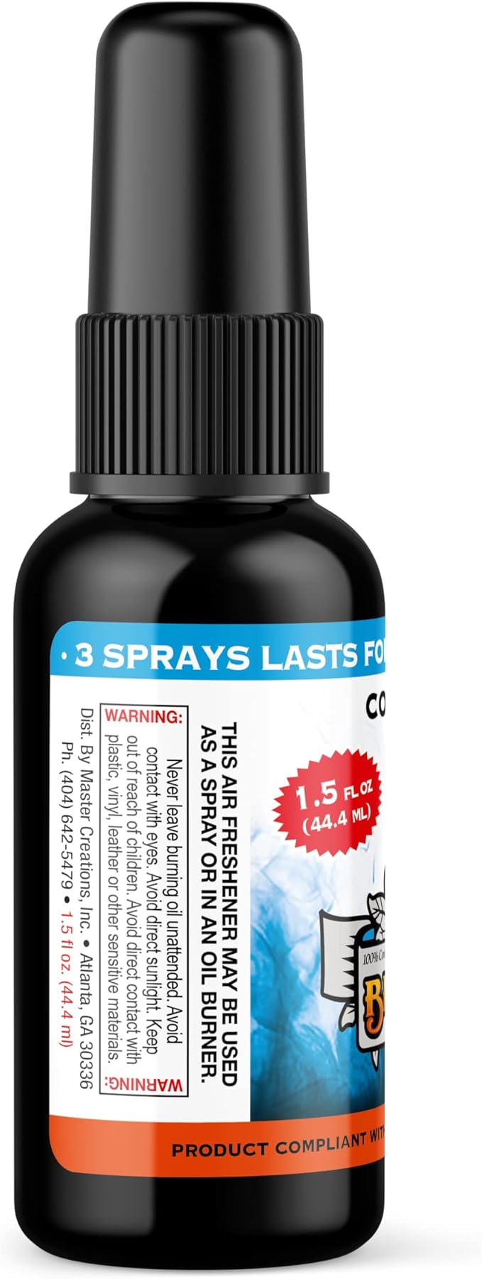 BluntPower (Cool Water, 1 Pack) Concentrated Air Freshener for Room and Car Spray - Oil-Based Diffuser Spray Bottle - Long-Lasting Bathroom Spray, Car Freshener, & Odor Eliminator Spray