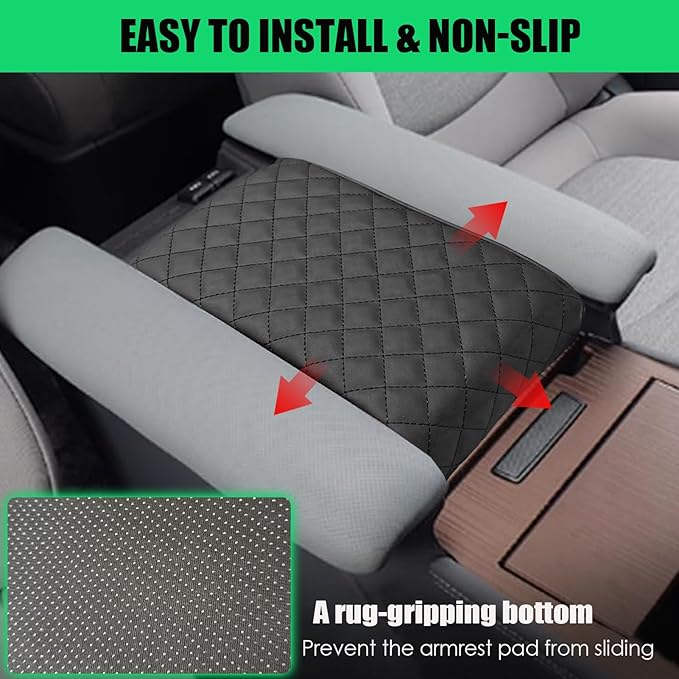 Center Console Cover for Toyota Sienna 2021-2025 2026 - Premium PU Leather Armrest Pad with Extra Padding, Scratch-Resistant & Stylish for Sienna 2026 Interior Accessories
