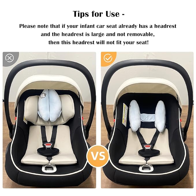 Adjustable Baby Head Neck Support, Portable Toddler Travel Pillow for Car Seat Stroller, Banana Travel Headrest Pillow for Infant, Offers Protection Safety for Kids, Blue