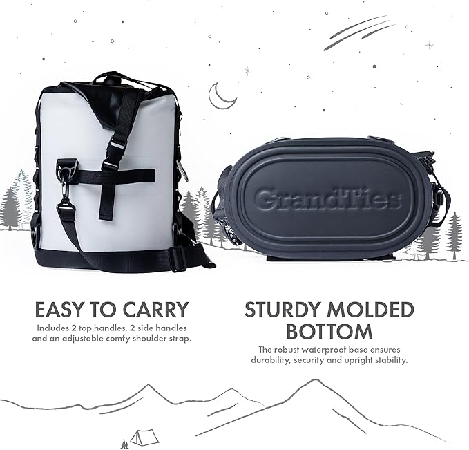 GrandTies 40 Can Portable Soft Cooler Bag - High-Performance Large Cooler - Leak Proof Waterproof Insulated Cooler Bag - Portable Ice Chest for Outdoor, Fishing, Beach, Travel, Camping