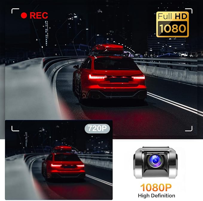Hikity USB DVR On-Dash Camera - Loop Recording Dash Camera for Cars with 32GB SD Card 24H Parking Mode Driving Recorder LDWS FCWS Dash Cam for Android Radio Stereo GPS DVD