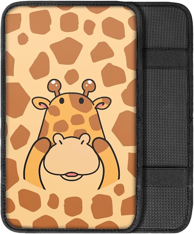 Cartoon Giraffe Car Armrest Pad Breahtbale Soft Auto Center Console Arm Rest Protector Cover Universal Cute Car Interior Accessories