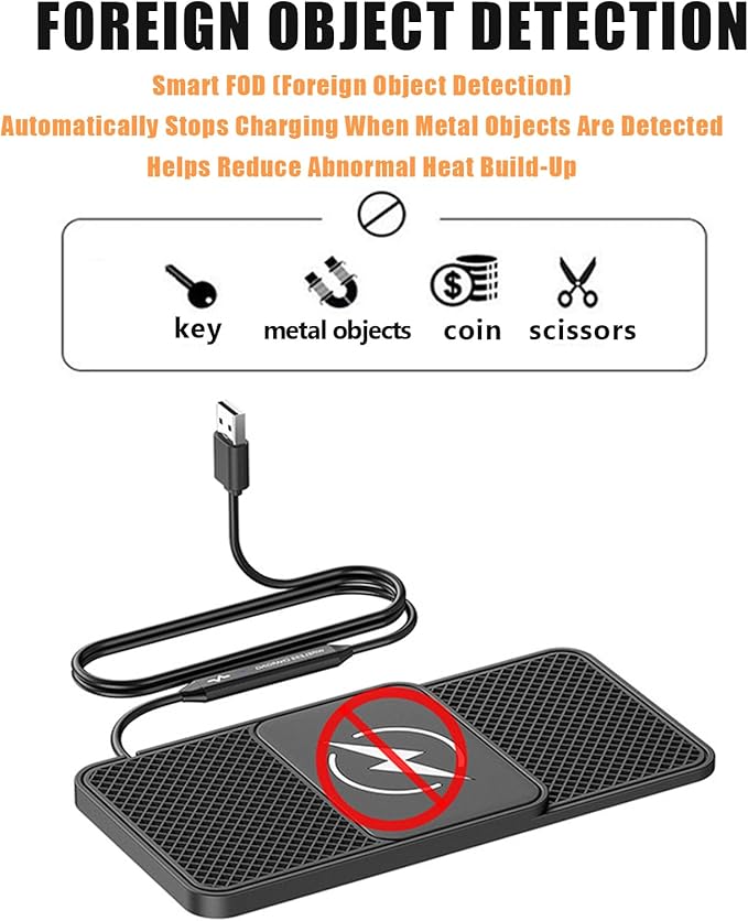 Wireless Car Phone Charger for Mercedes-Benz C-Class (W206) 2021–2025, Type C/USB 20W Fast Charging Pad, Non-Slip Charging Station for Travel Home Office Desk, Lightweight, USB