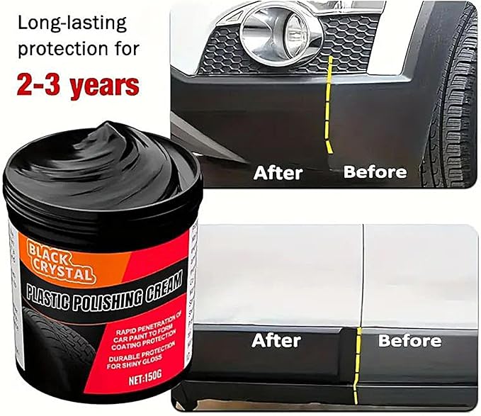 Car Plasti-c Restorer Black | Back to Black Bumpers Restorer | Car Trim Restorers with Sponge | Auto Revitalizing Coating Agent for Autos Seats, Upholstery, Bumpers & Sofas