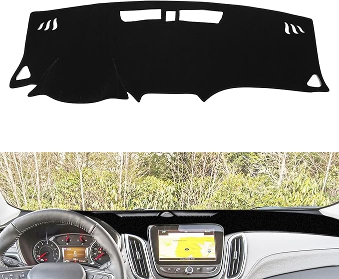 x xotic tech Center Console Dashboard Mat Pre-Cut Non-Slip Sunshield Sun Glare Protector Dash Carpet Pad Black Cover Compatible with Chevy Equinox SUV 2018 2019 2020 2021 2022 2023 2024