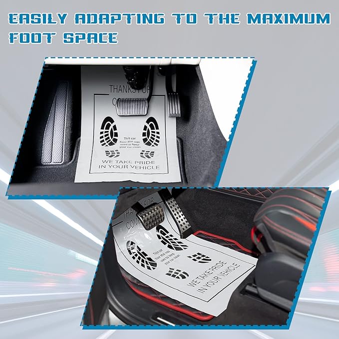 Riakrum 50 Pcs Disposable Car Floor Mat Floor Car Mat Vehicles Motive Cover Protector Temporary Rug 16 x 20 Inch (PE)